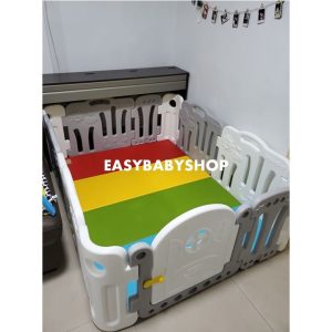 EDUPLAY Fence + Playmat 灰白色圍欄連4接地墊組合 (120x160cm地墊)