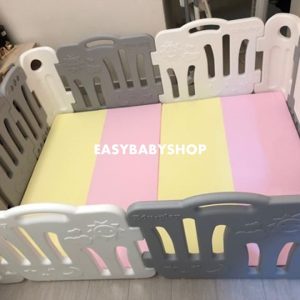 EDUPLAY Fence + Playmat 灰白色圍欄連4接地墊組合 (120x160cm地墊)