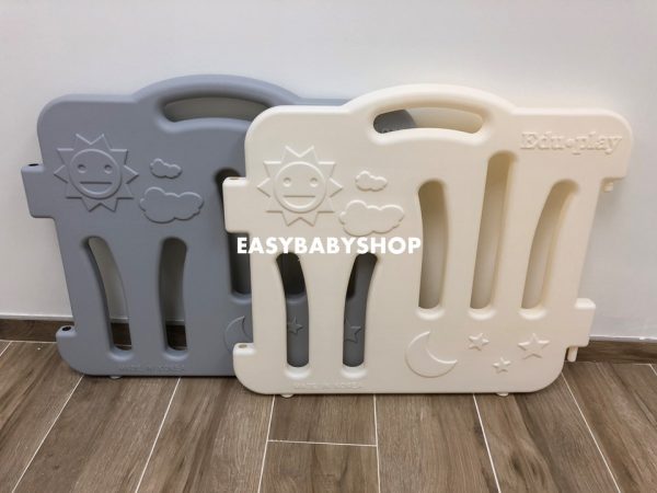 EDUPLAY Fence + Playmat 灰白色圍欄連4接地墊組合 (120x160cm地墊)
