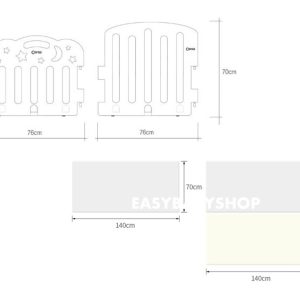 CARAZ Fence + Playmat 70CM(H) (5+1) 6塊圍欄連地墊組合 (70x140cm地墊)