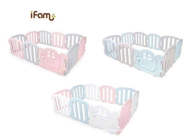 iFam 簡約風圍欄 First Baby Room + Playmat (9+1) 10塊圍欄連地墊組合 (200X140cm地墊)