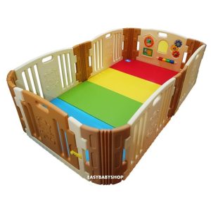 EDUPLAY Happy Baby Room + Playmat 圍欄廷伸版連4接地墊組合 (209x121cm地墊)