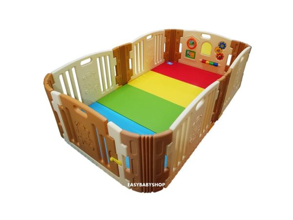 EDUPLAY Happy Baby Room + Playmat 圍欄廷伸版連4接地墊組合 (209x121cm地墊)