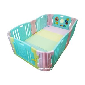 EDUPLAY Happy Baby Room + Playmat 圍欄廷伸版連4接地墊組合 (209x121cm地墊)