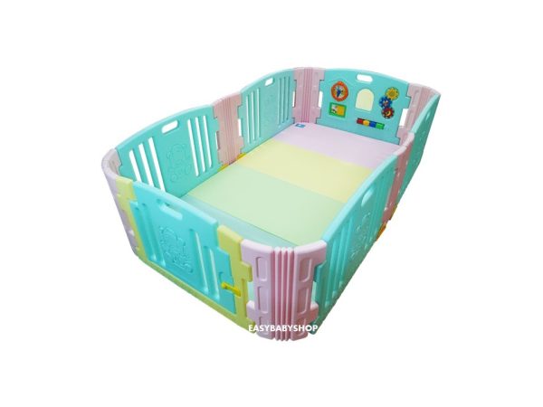 EDUPLAY Happy Baby Room + Playmat 圍欄廷伸版連4接地墊組合 (209x121cm地墊)