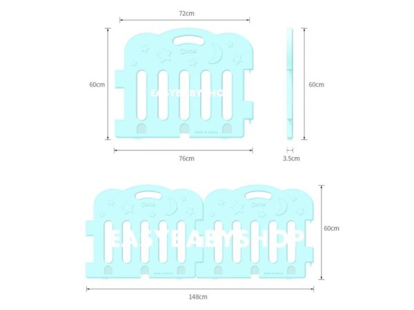 【現貨】CARAZ Fence + Playmat (5+1) 6塊圍欄連地墊套裝 (70x140cm地墊)