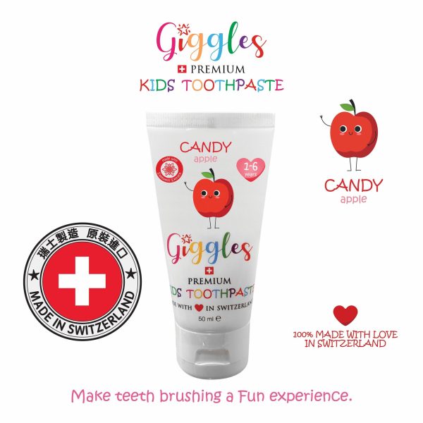 Giggles 瑞士兒童牙膏 蘋果味 1-6歲 (50毫升)