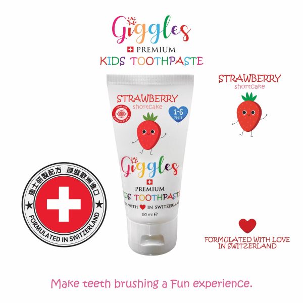 Giggles 瑞士兒童牙膏 士多啤梨味 1-6歲 (50毫升)