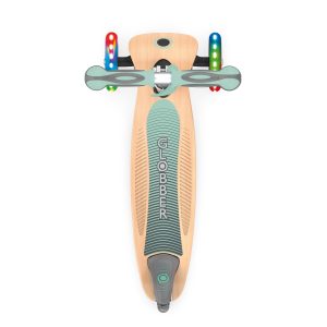 Globber PRIMO 發光車輪摺疊兒童滑板車 環保木踏板 薄荷綠
