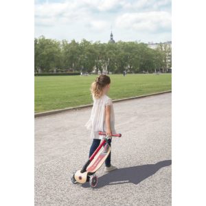 Globber PRIMO 發光車輪摺疊兒童滑板車 環保木踏板 粉紅