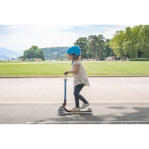 Globber PRIMO 發光車輪摺疊兒童滑板車 環保木踏板 粉紅